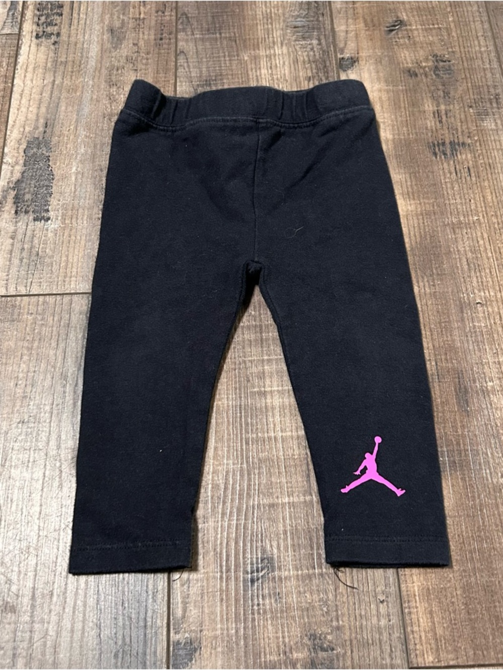 Jordan Leggings Baby Girl 12M Black With Pink Logo Jumpman‎